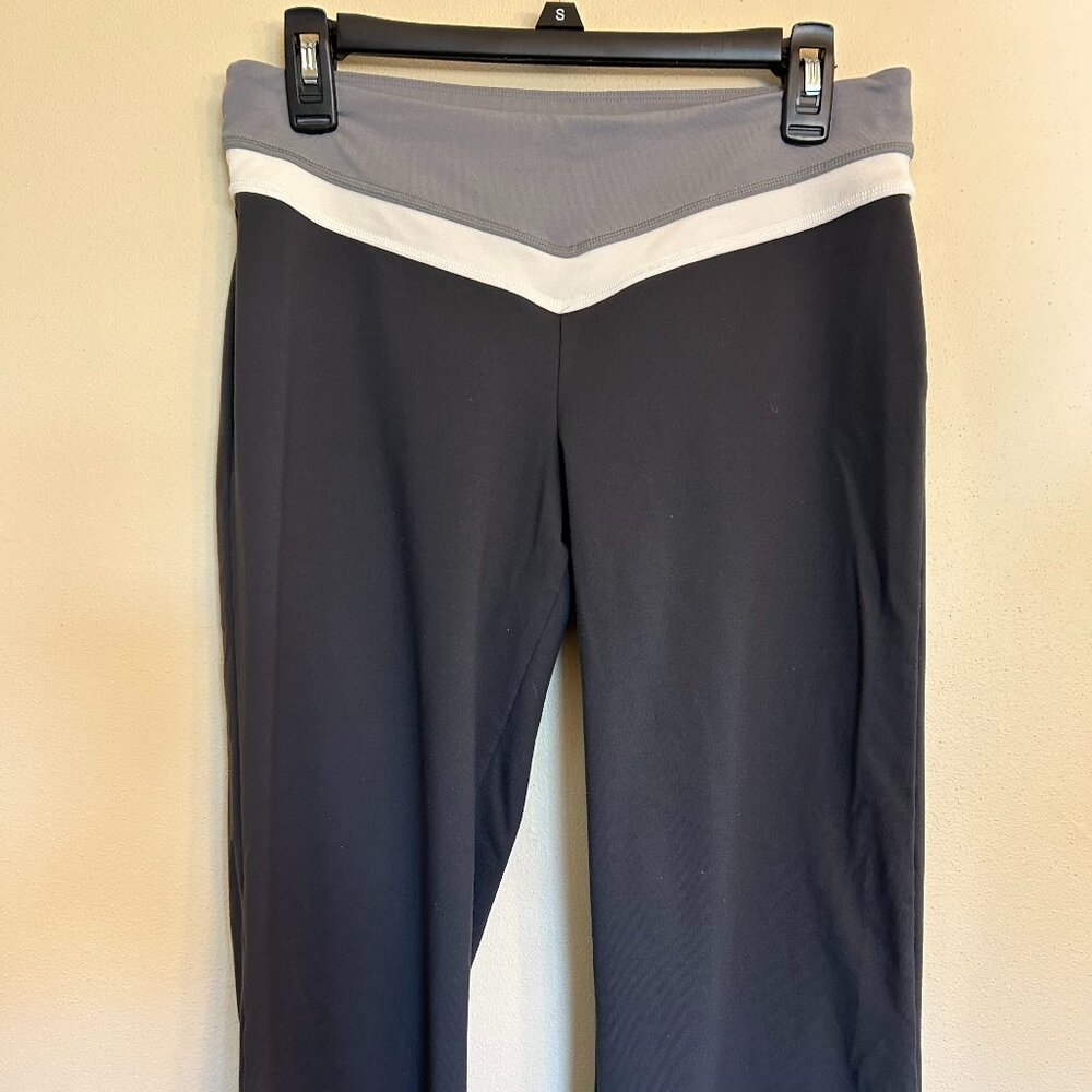 VSX Black Bootcut Flare Pants with Gray & White Waistband - Picture 2 of 11